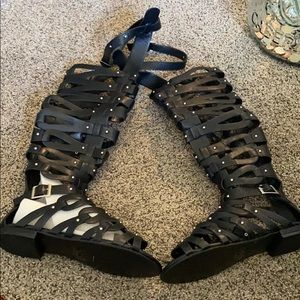 Black gladiator sandals